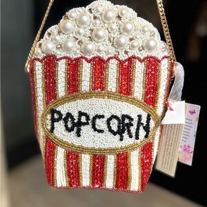 🍿🍿 MADE IN INDIA, VIRAL POPCORN BEADED BAG-NWT🍿🍿